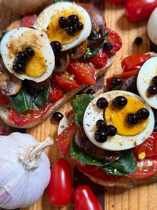 Egg, Tomato, Spinach, Mushroom Toastie