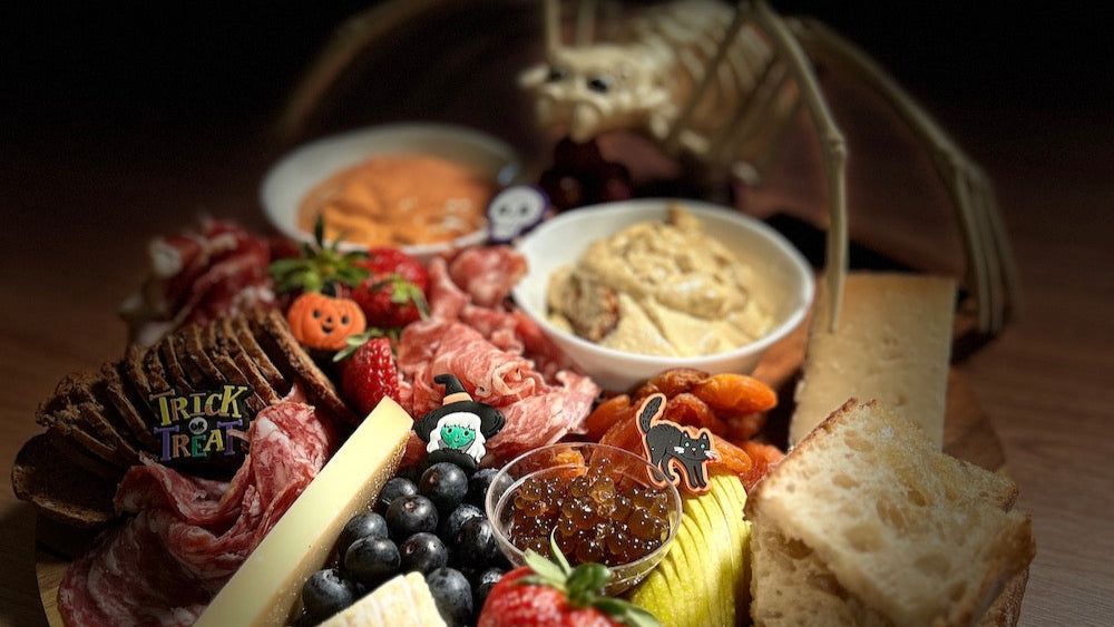 Sticky Balsamic Pearls and Halloween Platter