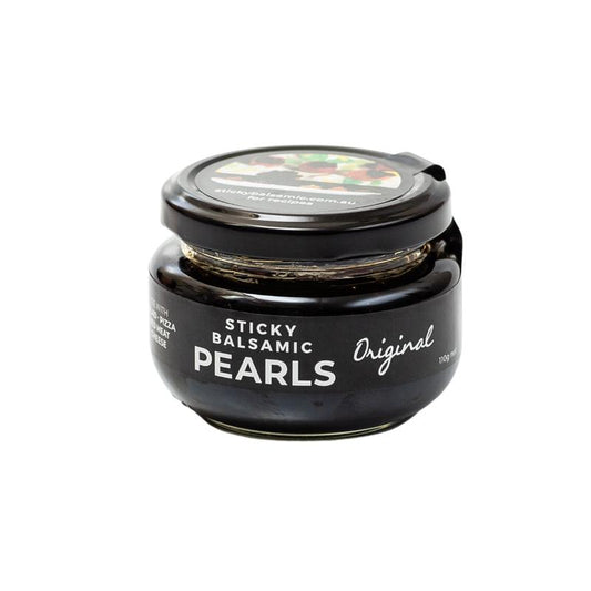 Sticky Balsamic Pearls - Original 110g net jar with white background