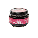 Sticky Balsamic Pearls - Premium Fig in a jar on a white background