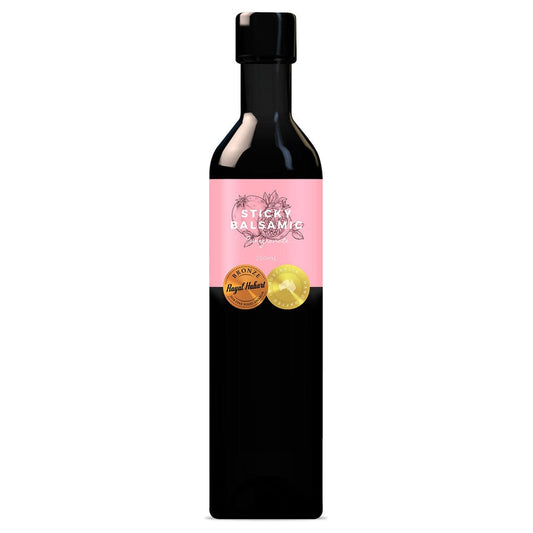 Sticky Balsamic Premium Pomegranate 250ml bottle with a white background