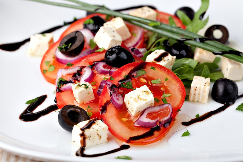 Salad with Feta and Sticky Balsamic