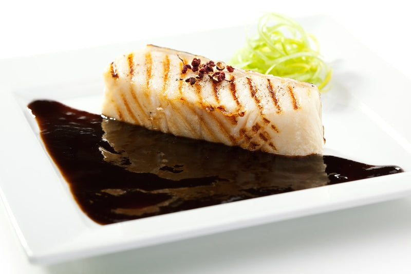 Sticky Balsamic Swordfish and Frisse Salad