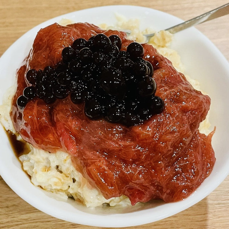 15 Minute Porridge with Sticky Balsamic Pearls