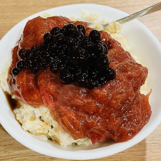 15 Minute Porridge with Sticky Balsamic Pearls
