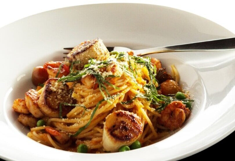 Scallops with Pasta and Sticky Balsamic