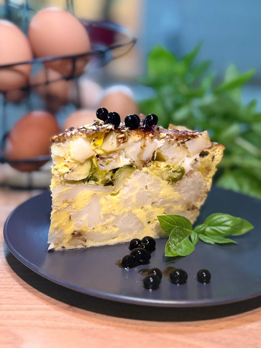 Frittata, Sticky Balsamic Dukkah and Sticky Balsamic Premium Fig Pearls