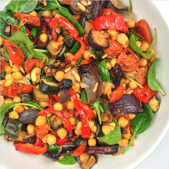 Roasted Vegetable and Chickpea Salad