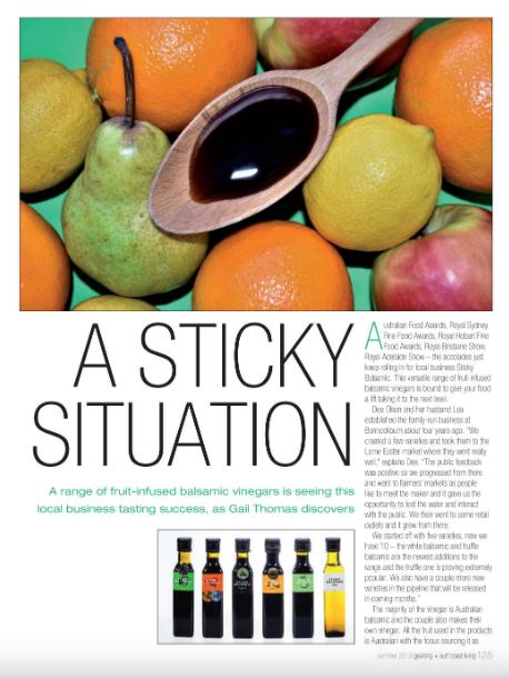 Sticky Balsamic in Geelong + Surf Coast Living Magazine