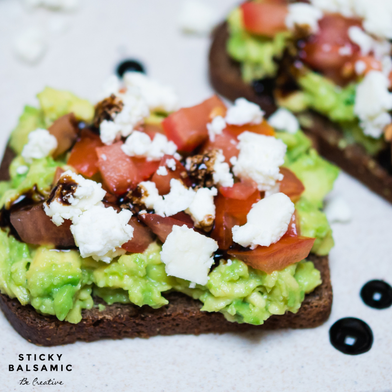 Smashed Avocado with Sticky Balsamic