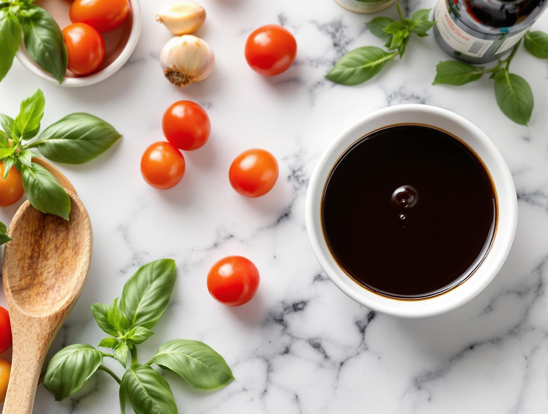 Dark premium balsamic vinegar with kitchen storage elements demonstrating longevity and preservation techniques. Do balsamic vinegar expire