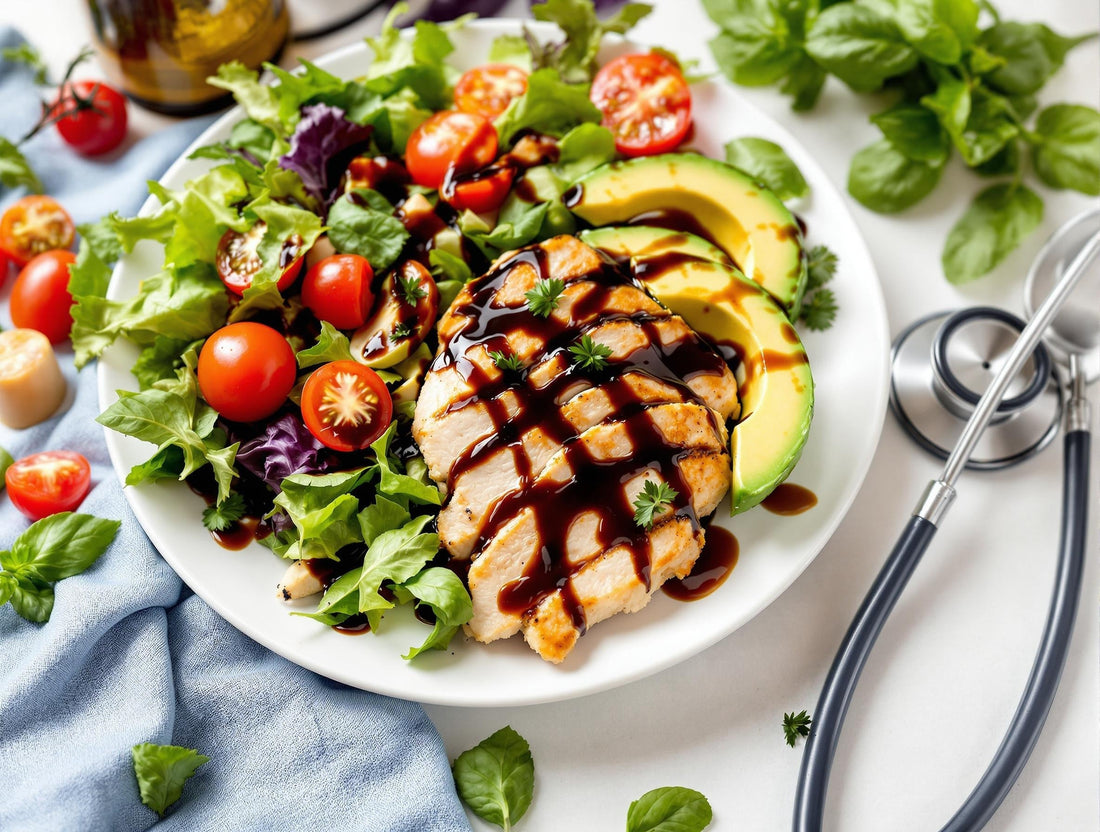 Is balsamic vinegar good for health - science-backed research showing health benefits with fresh ingredients and nutritional wellness elements