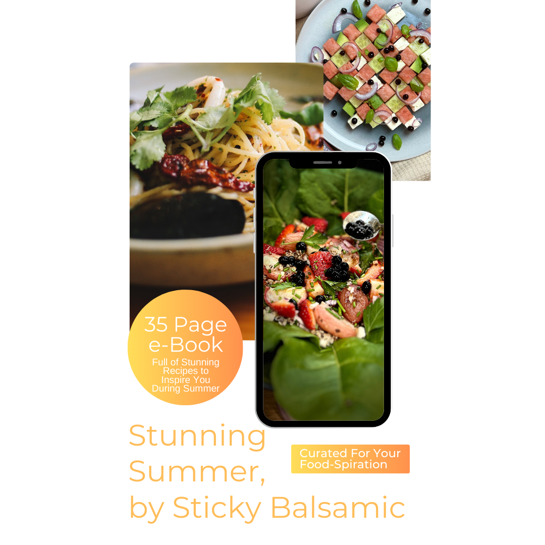 Summer recipe e-Book cover with food photos and 35 page layout